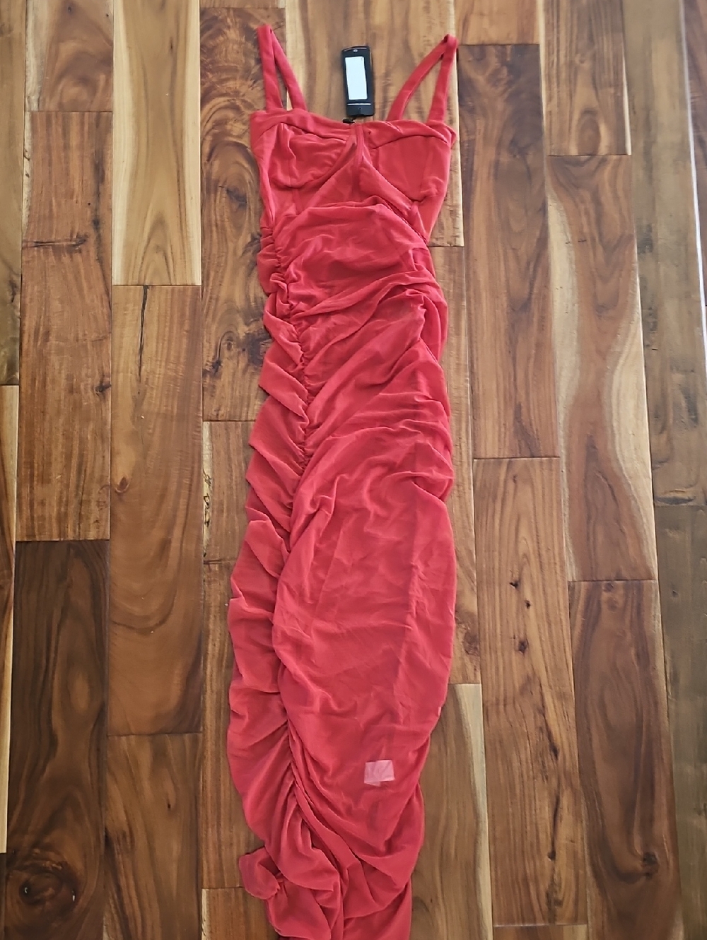 Ruched Red Maxi Dress